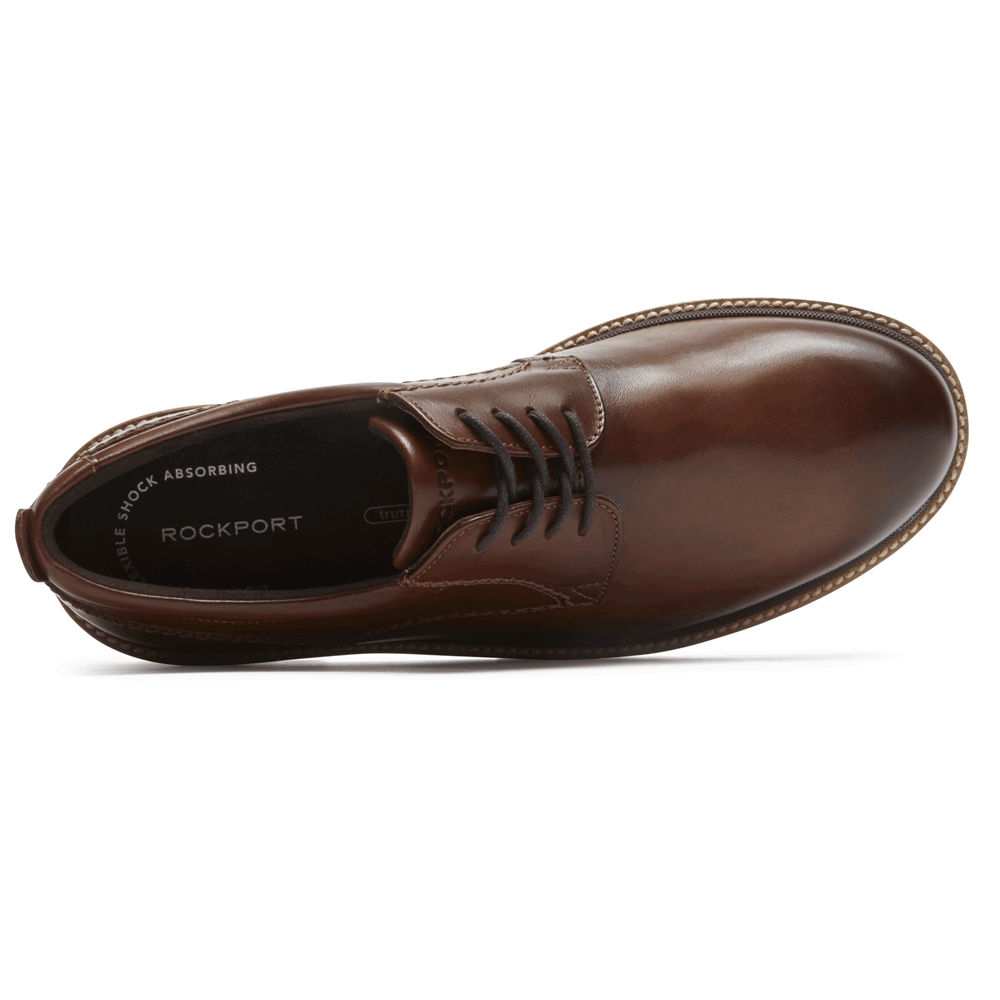 Rockport Oxfords For Mens Dark Brown - Marshall Plain Toe - AK7923604